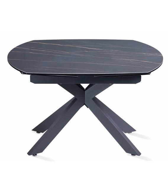 Išskleidžiamas stalas TORRE 120(180)x90x78 juodas su rudu