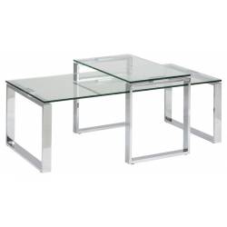 Kavos staliukai 9514 (2vnt.) skaidrus stiklas