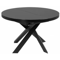 Išskleidžiamas apvalus stalas VASHTI Ø120(160) juodas