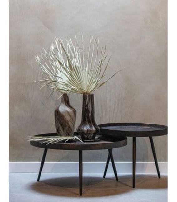 Šoninis staliukas BOUNDS L WOOD Ø58 juodas/rudas