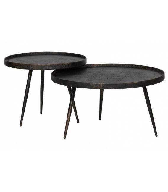 Šoninis staliukas BOUNDS L WOOD Ø58 juodas/rudas