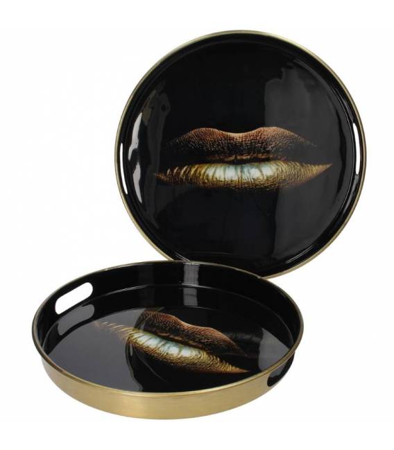 Padėklas GOLD LIPS juodas