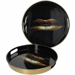 Padėklas GOLD LIPS juodas