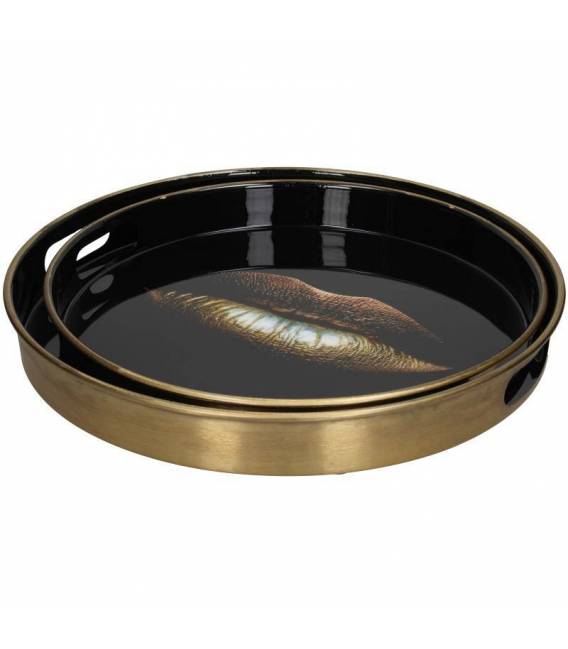 Padėklas GOLD LIPS juodas