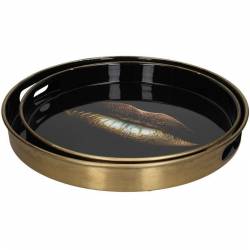 Padėklas GOLD LIPS juodas