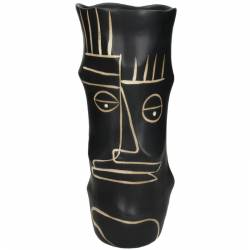 Vaza FACE FINE EARTHENWARE H34,5 juoda