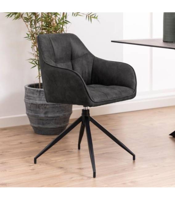 Krėsliukas 91546 tamsiai pilkas/sukasi