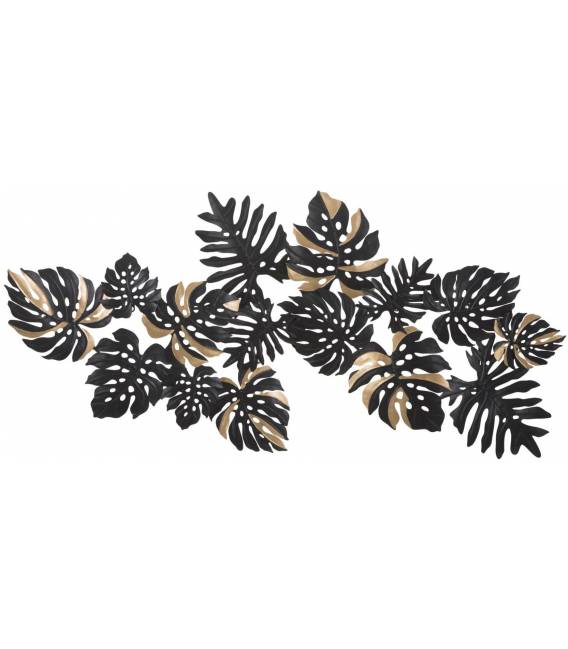 Dekoracija FERRO DARK LEAF 133x63 juoda