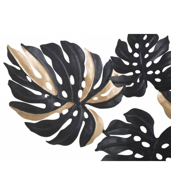 Dekoracija FERRO DARK LEAF 133x63 juoda