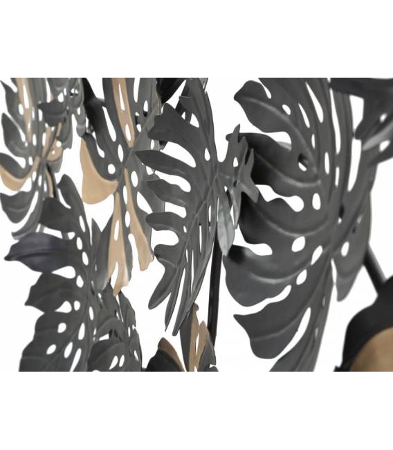 Dekoracija FERRO DARK LEAF 133x63 juoda