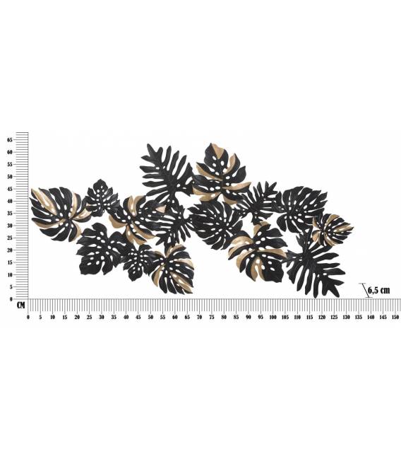 Dekoracija FERRO DARK LEAF 133x63 juoda