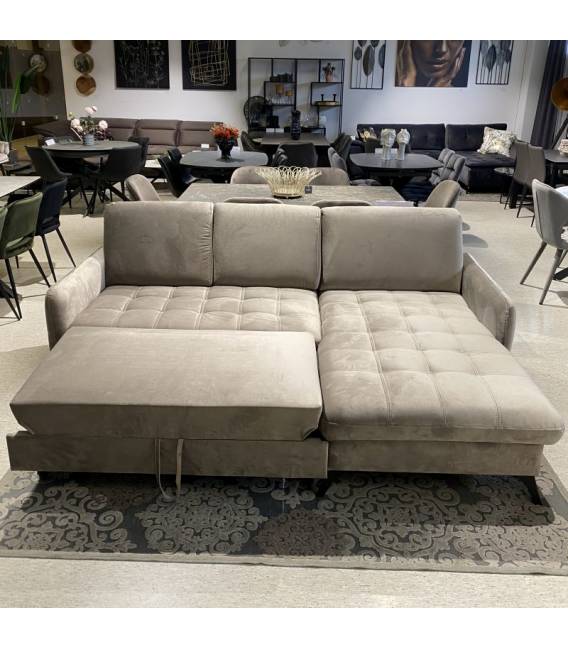 Minkštas kampas TIKKA VIC 225x150 rusvas / keičiama pusė