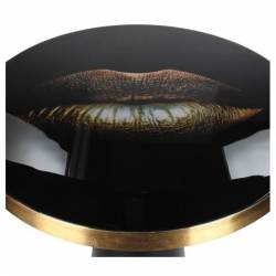 Šoninis staliukas GOLD LIPS Ø46 juodas