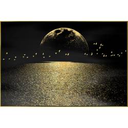 Paveikslas MOON AND SEA 120x80 juodas