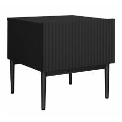 Naktinių staliukų kompl. NICOLE 46x45 juodas/juodos kojos (2 vnt.)