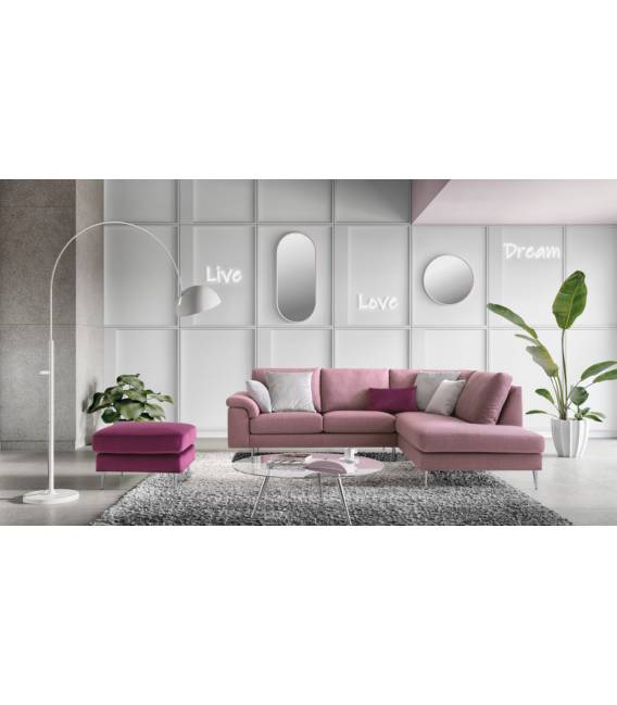 Minkštas kampas PAPILIO 263x206 rausvas