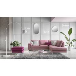 Minkštas kampas PAPILIO 263x206 rausvas