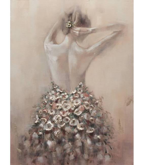Paveikslas FLOWER DRESS 90x120 beige