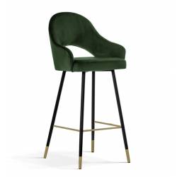 Pusbario kėdė POLA žalia/auksinės kojelės