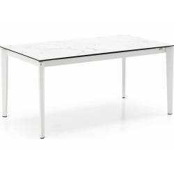 Išskleidžiamas stalas PENTAGON 130(180)x90 white alpi marble/matt optic white