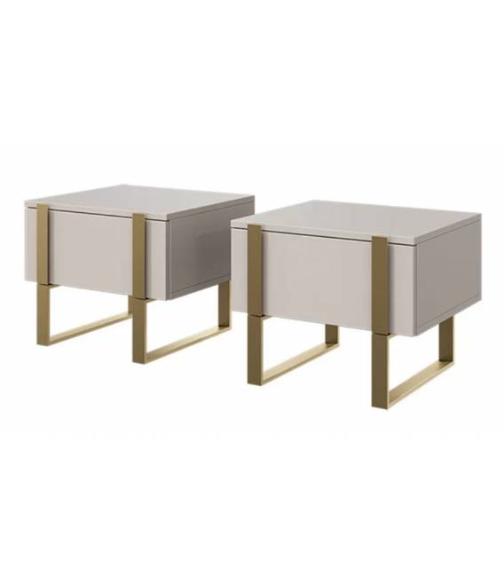 Naktinių staliukų kompl. ERICA 50x40 kašmyras/auksinės kojos (2vnt.)