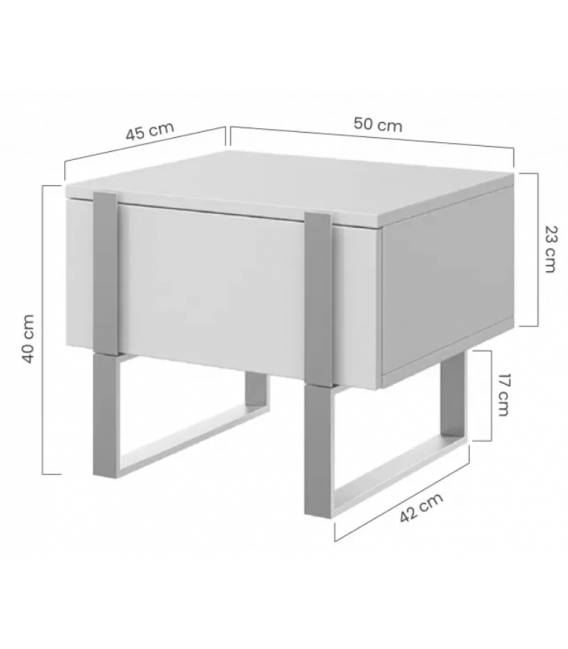 Naktinių staliukų kompl. ERICA 50x40 kašmyras/juodos kojos (2vnt.)