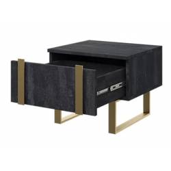 Naktinio staliuko komplektas ERICA 50x40 grafitas/auksinės kojos (2vnt.)