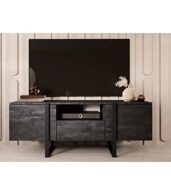 TV staliukas ERICA 150x45 grafitas/juodos kojos