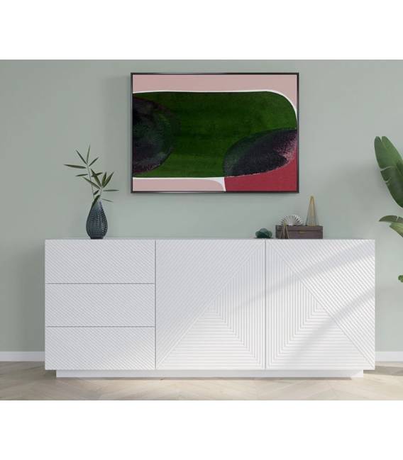 Komoda TASHA 167x43 matinė balta