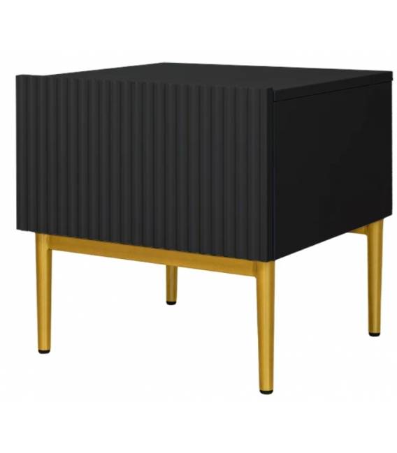 Naktinių staliukų kompl. NICOLE 46x45 juodas/auksinės kojos (2 vnt.)