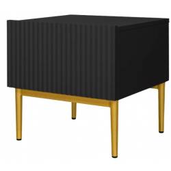 Naktinis staliukas NICOLE 46x45 juodas/auksinės kojos