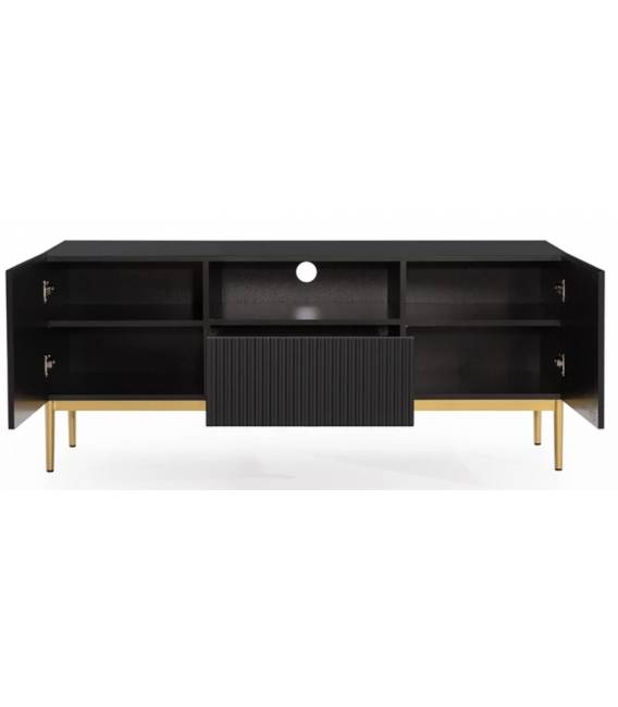 TV staliukas NICOLE 150x45 juodas/auksinės kojos