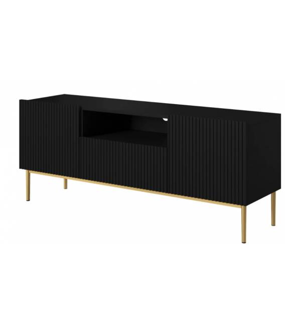 TV staliukas NICOLE 150x45 juodas/auksinės kojos
