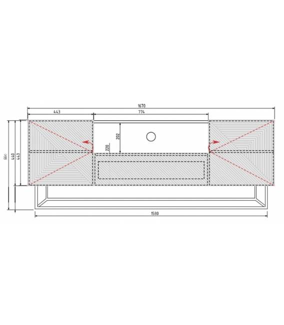 TV staliukas TASHA 167x40 matinė balta