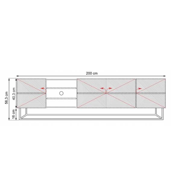 TV staliukas TASHA 200x40 matinis juodas