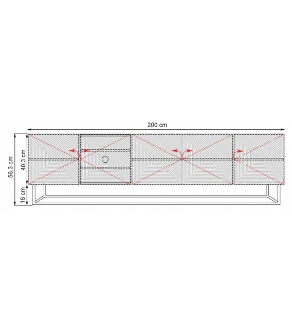 TV staliukas TASHA 200x40 matinis juodas