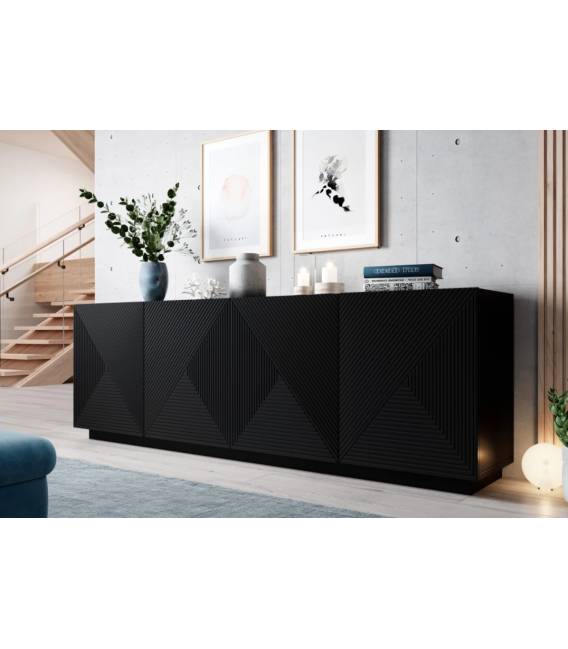Komoda TASHA 200x43 matinė juoda