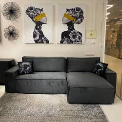 Minkštas kampas ABIOLA 274x145 pilka