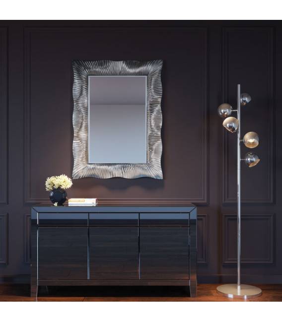 Veidrodis WAVY SILVER 94x124 sidabrinis