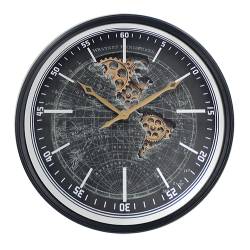 Laikrodis WORLD CLOCK Ø60 juodas