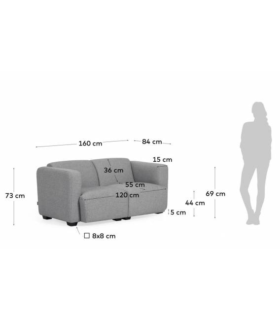 Sofa LEGARA 160x84 pilka