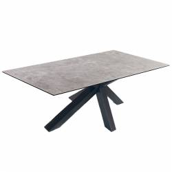 Stalas NAVARA 160x90 šviesiai pilkas su rudu