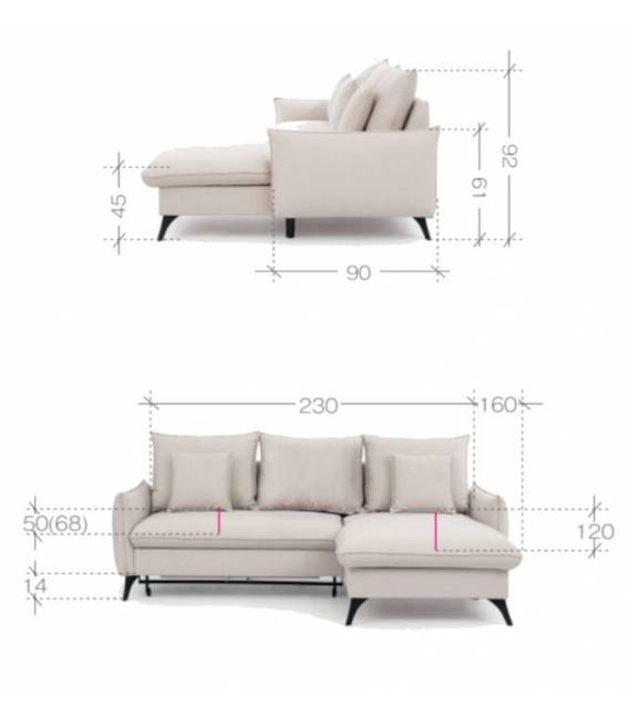 Minkštas kampas MODICA 230x160