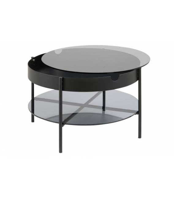 Kavos staliukas 80388 Ø75 tamsintas stiklas