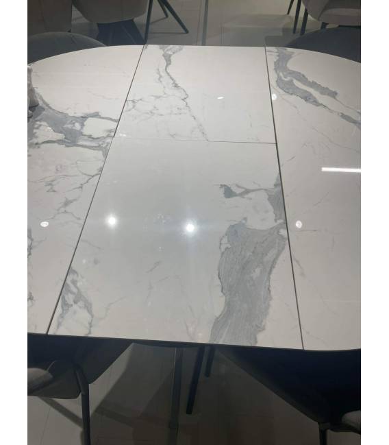 Išskleidžiamas stalas FIORE Ø110(155)x75 baltas