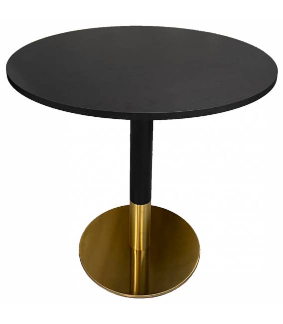 Valgomojo stalas EGE Ø80 juodas/auksinė koja