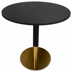 Valgomasis stalas EGE Ø80 juodas/auksinė koja