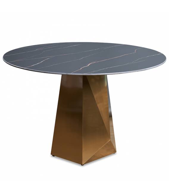 Apvalus stalas TROIA Ø120 juodas su rudu