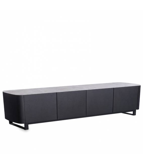 TV spintelė AMALFI 178x45 šviesiai pilka su rudu