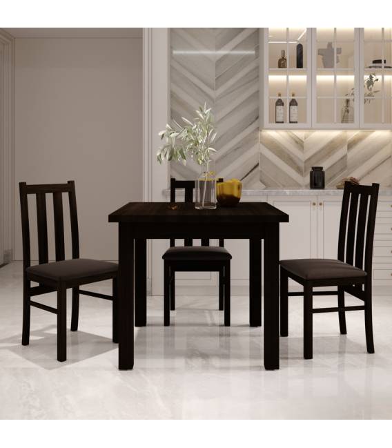 Išskleidžiamas stalas MELARA 90(140)x90 tamsiai rudas